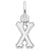 Initial X Charm In 14K White Gold