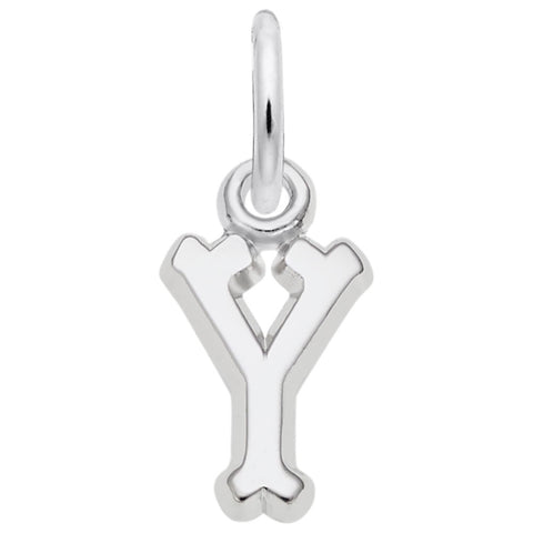 Initial Y Charm In Sterling Silver