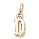 Initial D charm in 14K Yellow Gold