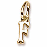 Initial F charm in Yellow Gold Plated hide-image