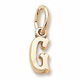 Initial G charm in 14K Yellow Gold