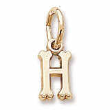 Initial H charm in Yellow Gold Plated hide-image