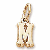 Initial M charm in 14K Yellow Gold