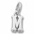 Initial M charm in 14K White Gold hide-image