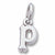 Initial P charm in Sterling Silver hide-image