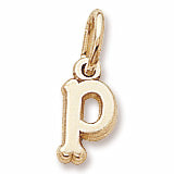 Initial P charm in Yellow Gold Plated hide-image