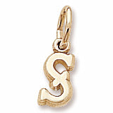 Initial S charm in 14K Yellow Gold
