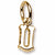 Initial U charm in Yellow Gold Plated hide-image