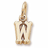 Initial W charm in 14K Yellow Gold