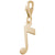 Music Note Charm in Yellow Gold Plated
