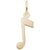 Music Note Charm in Yellow Gold Plated