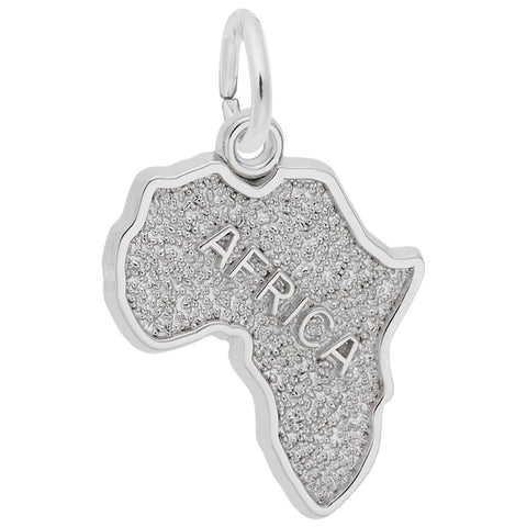 Africa Charm In 14K White Gold