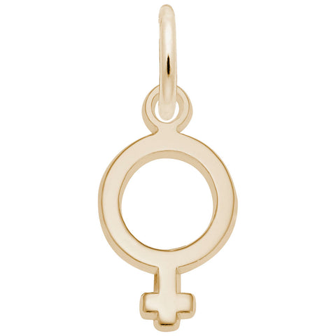 Female Symbol Charm in Yellow Gold Plated