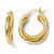 14k Yellow Gold Polished & Textured Hinged Hoop Earrings