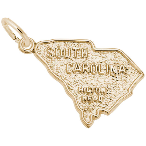 Hilton Head,S.C. Charm in Yellow Gold Plated