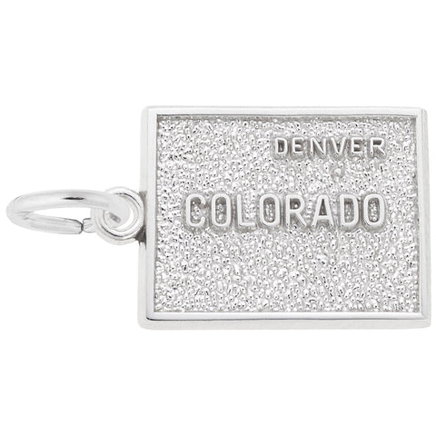 Denver Colorado Charm In 14K White Gold
