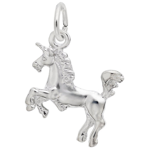 Unicorn Charm In 14K White Gold