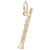 Clarinet Charm in Yellow Gold Plated