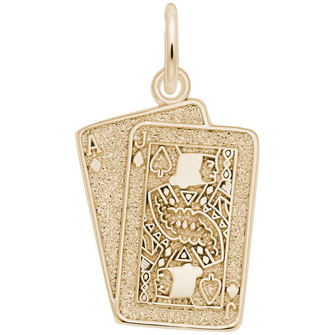 Black Jack Charm In Yellow Gold
