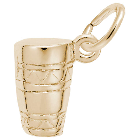 Congo Drum Charm In Yellow Gold