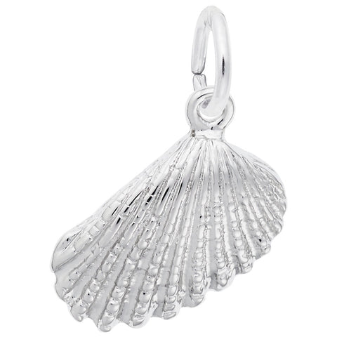 Shell Charm In 14K White Gold