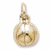 Basketball Charm in 10k Yellow Gold