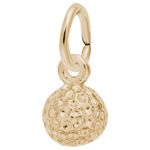 Golf Ball Charm In Yellow Gold