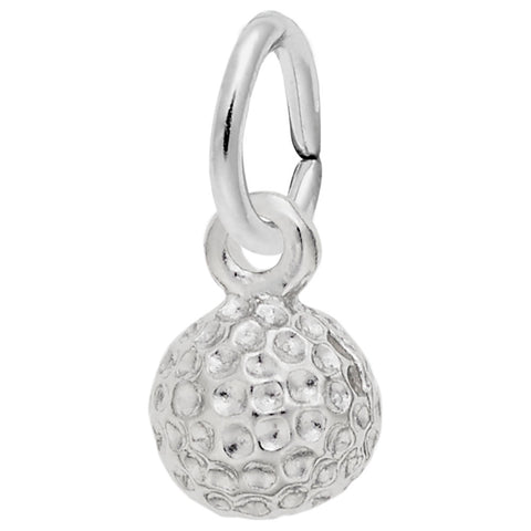 Golf Ball Charm In Sterling Silver