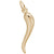 Italian Horn Charm in Yellow Gold Plated