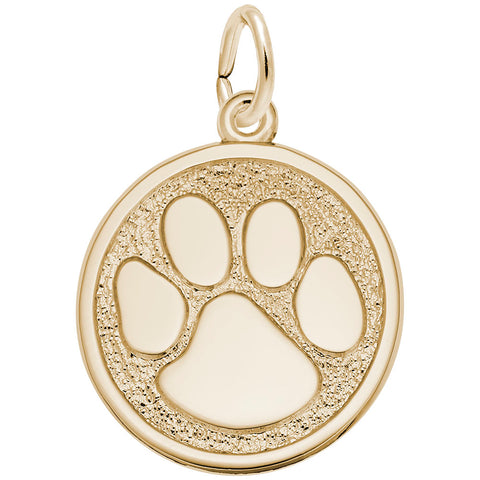 Pawprint Charm In Yellow Gold