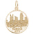 Kansas City Skyline Charm in Yellow Gold Plated