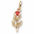 Rose W/Stone charm in Yellow Gold Plated hide-image