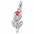Rose W/Stone charm in 14K White Gold hide-image