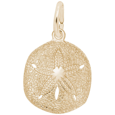 Sand Dollar Charm In Yellow Gold