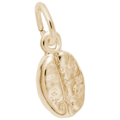 Coffee Bean Charm in Yellow Gold Plated