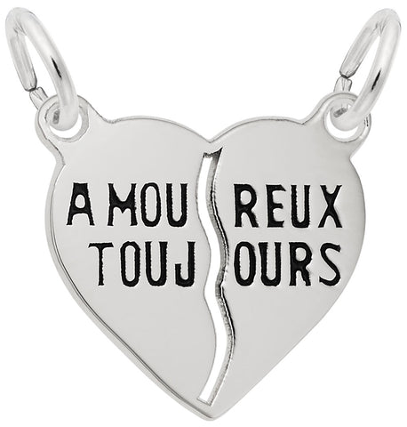 Amoureux Toujours Charm In 14K White Gold