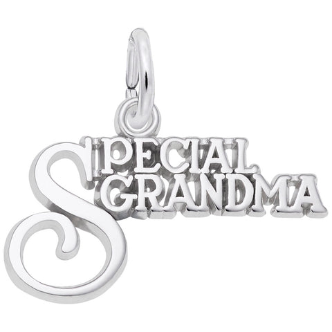 Special Grandma Charm In 14K White Gold