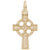 Celtic Cross Charm in Yellow Gold Plated