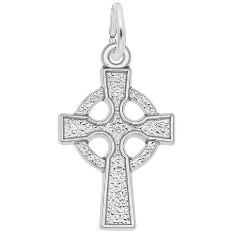 Celtic Cross Charm In Sterling Silver