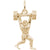 Weight Lifter Charm in Yellow Gold Plated
