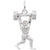 Weight Lifter Charm In 14K White Gold