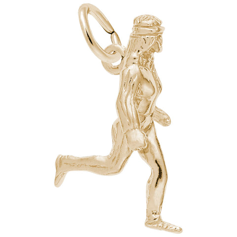 Female Jogger Charm In Yellow Gold