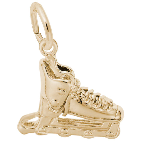 Inline Skate Charm in Yellow Gold Plated