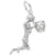Female Basketball Charm In Sterling Silver