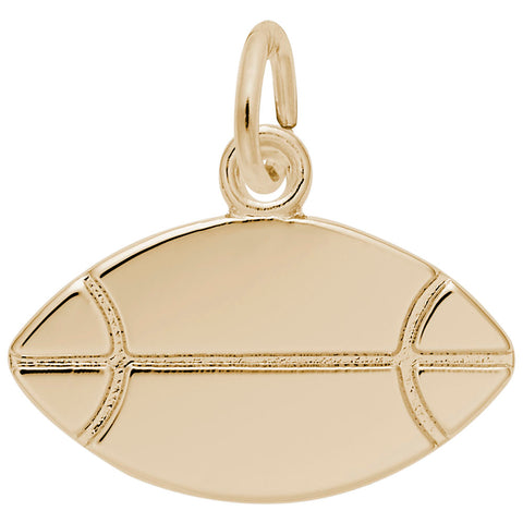 Rugby Ball Charm In Yellow Gold