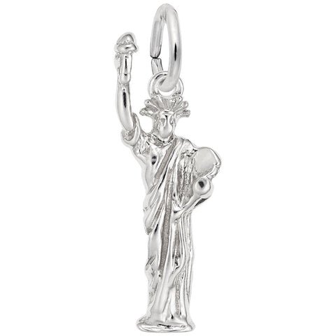 Statue Of Liberty Charm In 14K White Gold