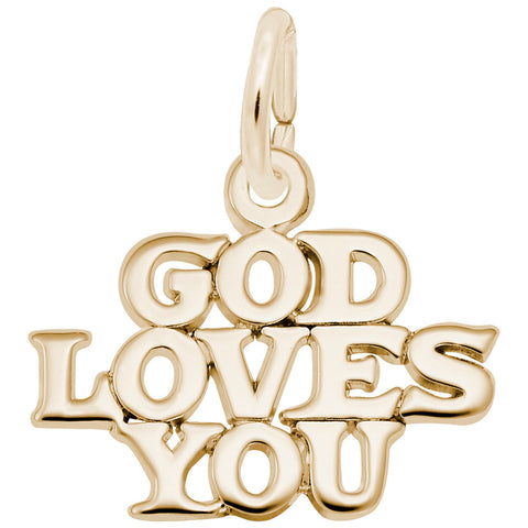 Godlovesyou Charm in Yellow Gold Plated