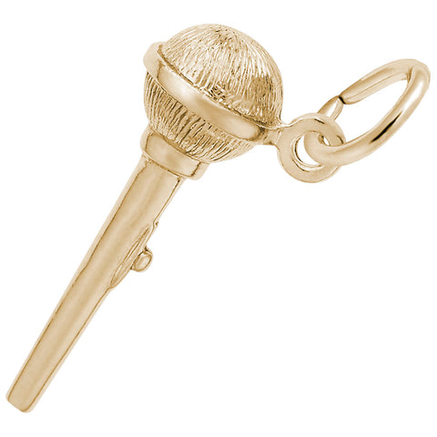 Microphone Charm in Yellow Gold Plated