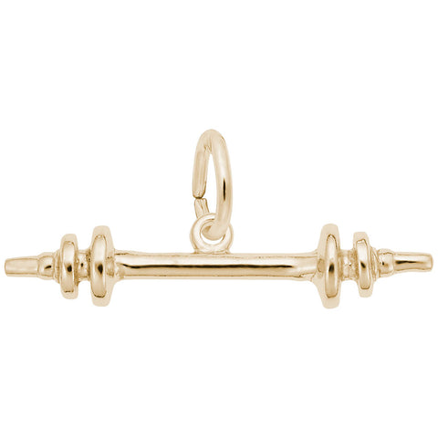 Barbell Charm In Yellow Gold