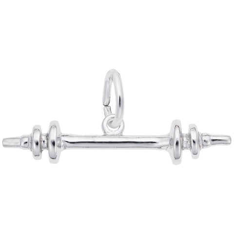 Barbell Charm In Sterling Silver